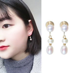 Fresh Water Pearl Ear Clip Fairy Air Forest Earring E142