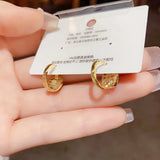 High-End Red Pearl Square Earrings