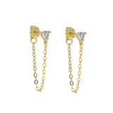 Colorful CZ Stud Earring 925 Silver Plated Piercing Tiny Small