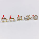 Geometric Zircon Inlaid Earrings DIY Jewelry Making