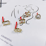 Geometric Zircon Inlaid Earrings DIY Jewelry Making
