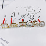 Geometric Zircon Inlaid Earrings DIY Jewelry Making
