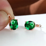 Rose Wedding Earrings Multicolor Zircon Hoop Earrings Women Jewelry