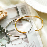 Minimalist Stainless Steel Cuff Bracelet Bangle for Women