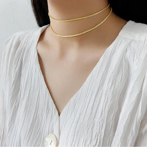 925 Sterling Silver Women's Choker Short Chain Necklace