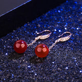 Green Agate Drop Earrings 925 Silver Ethnic Jewelry