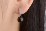 Green Agate Drop Earrings 925 Silver Ball Ethnic Jewelry