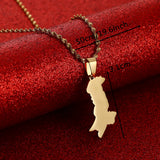 Pakistan Map Pendant Necklaces Stainless Steel Silver Pakistani Ethnic Jewelry