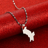 Pakistan Map Pendant Necklaces Stainless Steel Silver Pakistani Ethnic Jewelry