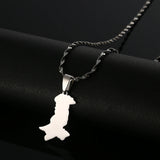 Pakistan Map Pendant Necklaces Stainless Steel Silver Pakistani Ethnic Jewelry