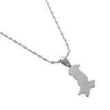 Pakistan Map Pendant Necklaces Stainless Steel Silver Pakistani Ethnic Jewelry