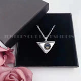 Triangle Necklace Couples Photo Projection Pendant Xmas Jewelry Gift