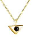 Triangle Necklace Couples Photo Projection Pendant Xmas Jewelry Gift
