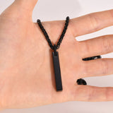 Tungsten Bar Pendant Necklace for Men
