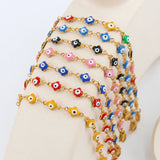 Evil Eye Charm Bracelet Stainless Steel Colorful Demon Eyes Beads Bangle