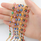 Evil Eye Charm Bracelet Stainless Steel Colorful Demon Eyes Beads Bangle