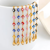 Evil Eye Charm Bracelet Stainless Steel Colorful Demon Eyes Beads Bangle