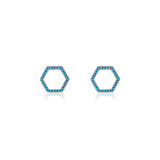 Turquoise Stud Earrings 925 Silver Women's Street Jewelry