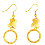 Twist Woven Stud Earrings 24k Golden Plated Tassel Earrings Bridal Jewelry