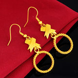 Twist Woven Stud Earrings 24k Golden Plated Tassel Earrings Bridal Jewelry