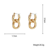 Cuban Chain Hoop Earrings Women Two-Color Hanging Jewelry