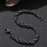 Men's Stainless Steel Twisted Link Chain Bracelet Hand Chain
