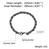 Men's Stainless Steel Twisted Link Chain Bracelet Hand Chain
