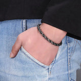 Men's Stainless Steel Twisted Link Chain Bracelet Hand Chain