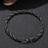 Men's Stainless Steel Twisted Link Chain Bracelet Hand Chain