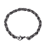 Men's Stainless Steel Twisted Link Chain Bracelet Hand Chain