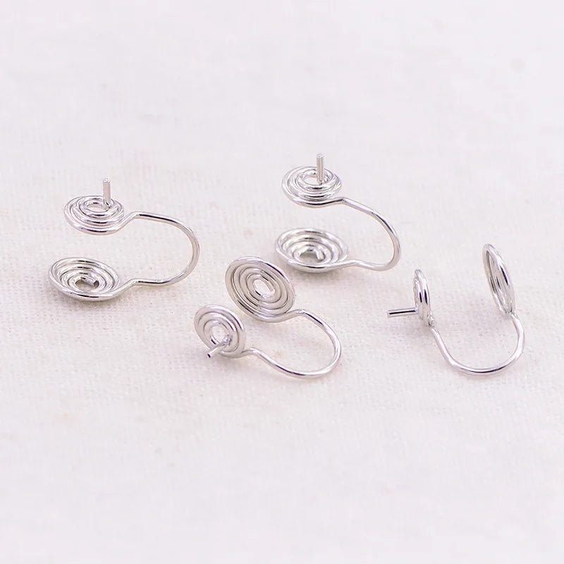 U Shaped Spiral Disc Ear Clips Multicolor 100 Pieces