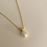 925 Sterling Silver Pearl and Rice Bead Necklace