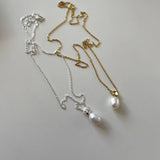 925 Sterling Silver Pearl and Rice Bead Necklace