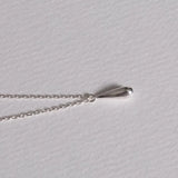 925 Silver Water Droplet Necklace Pendant Charm Small Chain