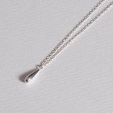 925 Silver Water Droplet Necklace Pendant Charm Small Chain