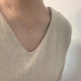 925 Silver Water Droplet Necklace Pendant Charm Small Chain