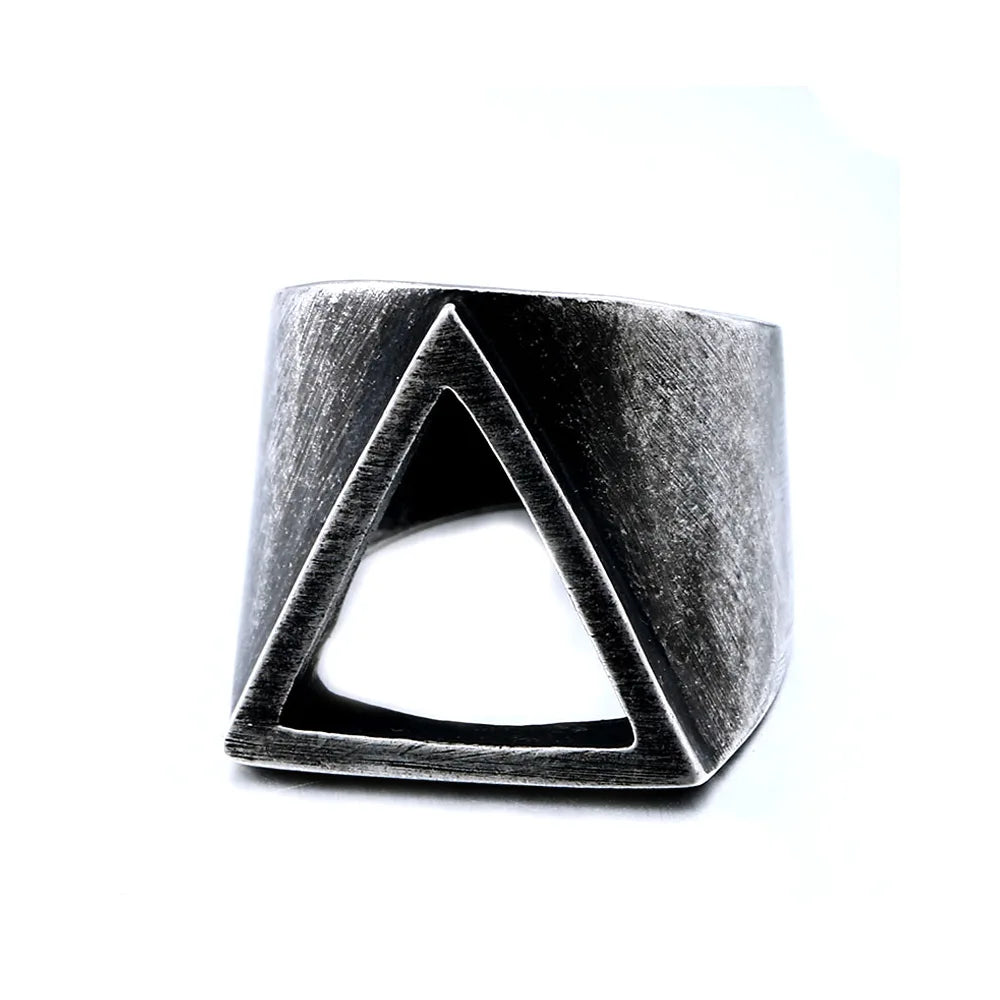 Viking Triangle Biker Ring Stainless Steel Jewelry Gift