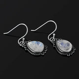 Moonstone Silver Dangle Earrings Women's Gift Jewelry