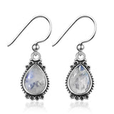 Moonstone Silver Dangle Earrings Women Jewelry Gift