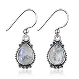 Moonstone Silver Dangle Earrings Women's Gift Jewelry