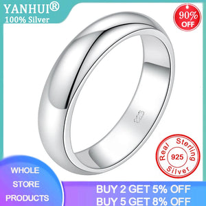 4mm Stainless Steel Wedding Band Silver Ring Couple Jewelry