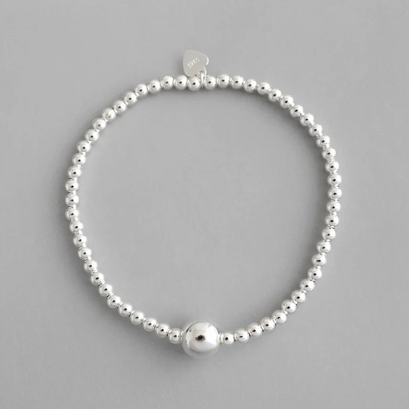 Wild Bracelet Korea Hot 925 Sterling Silver 3mm Beaded Female Jewelry