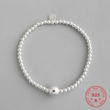 Wild Bracelet Korea Hot 925 Sterling Silver 3mm Beaded Female Jewelry