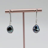 Baroque Pearl Earrings 925 Sterling Silver Long Dangle Earrings
