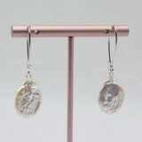 Baroque Pearl Earrings 925 Sterling Silver Long Dangle Earrings