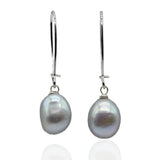 Baroque Pearl Earrings 925 Sterling Silver Long Dangle Earrings