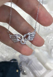 Women's 925 Wing Shape Necklace Clavicle Chain Bridal Jewelry