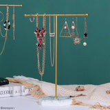 Wooden T-Shaped Jewelry Display Stand - Elegant Accessory Holder