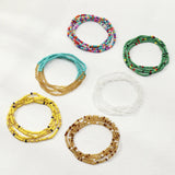 Colorful Geometric Beaded Foot Jewelry Beach Bohemian Elastic Anklets