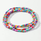Colorful Geometric Beaded Foot Jewelry Beach Bohemian Elastic Anklets